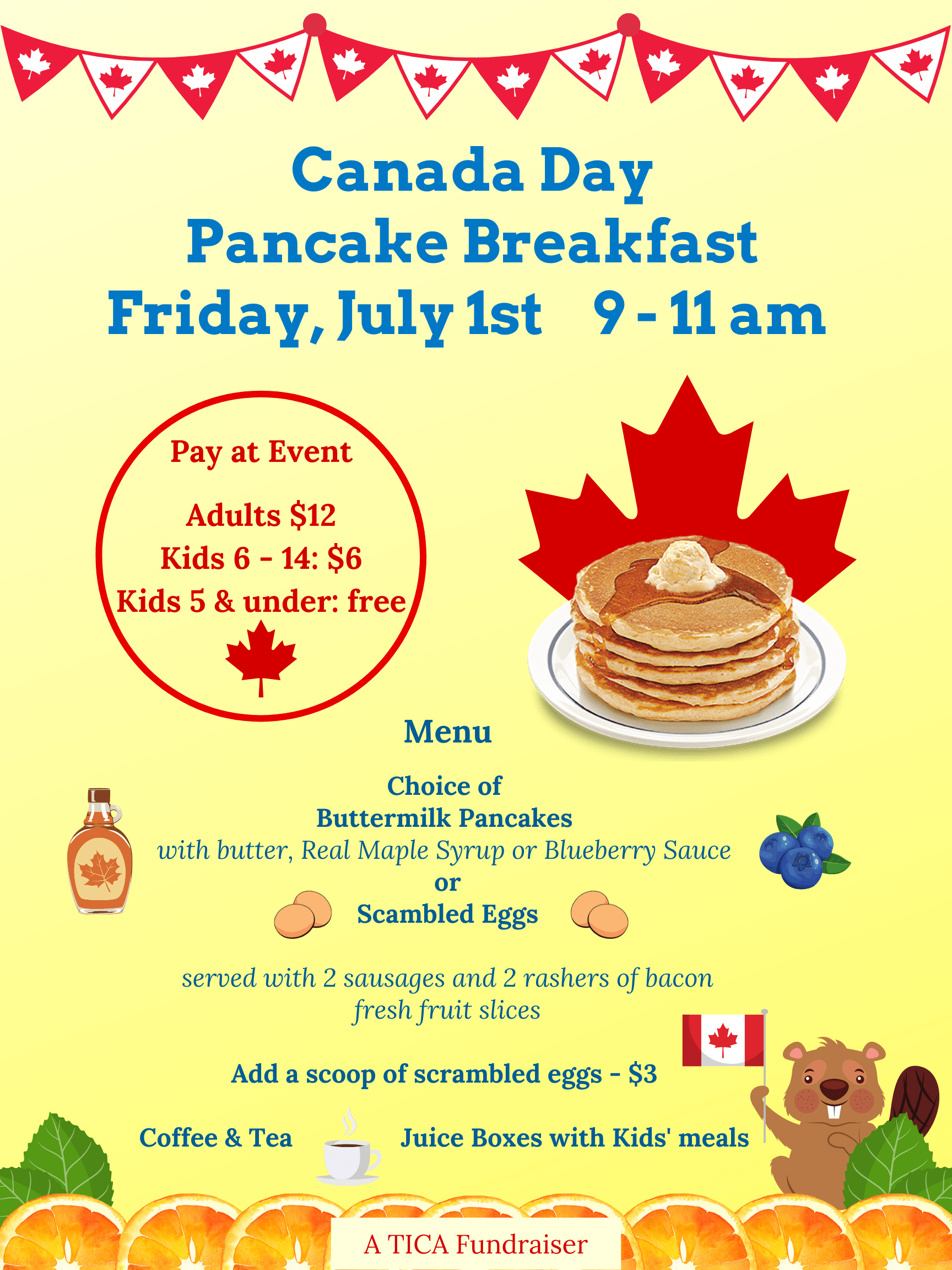 Thetis Blog Front Page Reminder Canada Day Pancake Breakfast